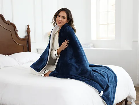 Flanelowy koc do rzucania elektrycznego Sherpa